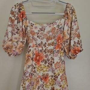 Emery floral square neck mini dress